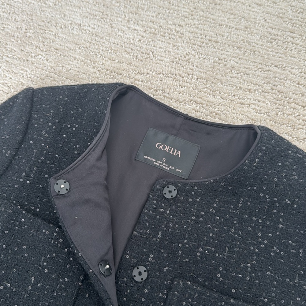 GOELIA Double-Layer Tweed Single-Breasted Dress With Pockets Size S - Picture 4 of 7